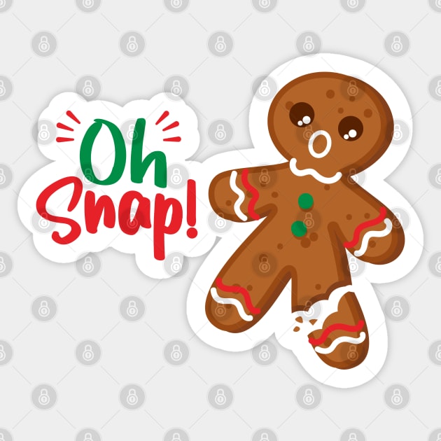 Gingerbread Man Oh Snap! Snapped Leg Funny Christmas Sticker by Messy Nessie